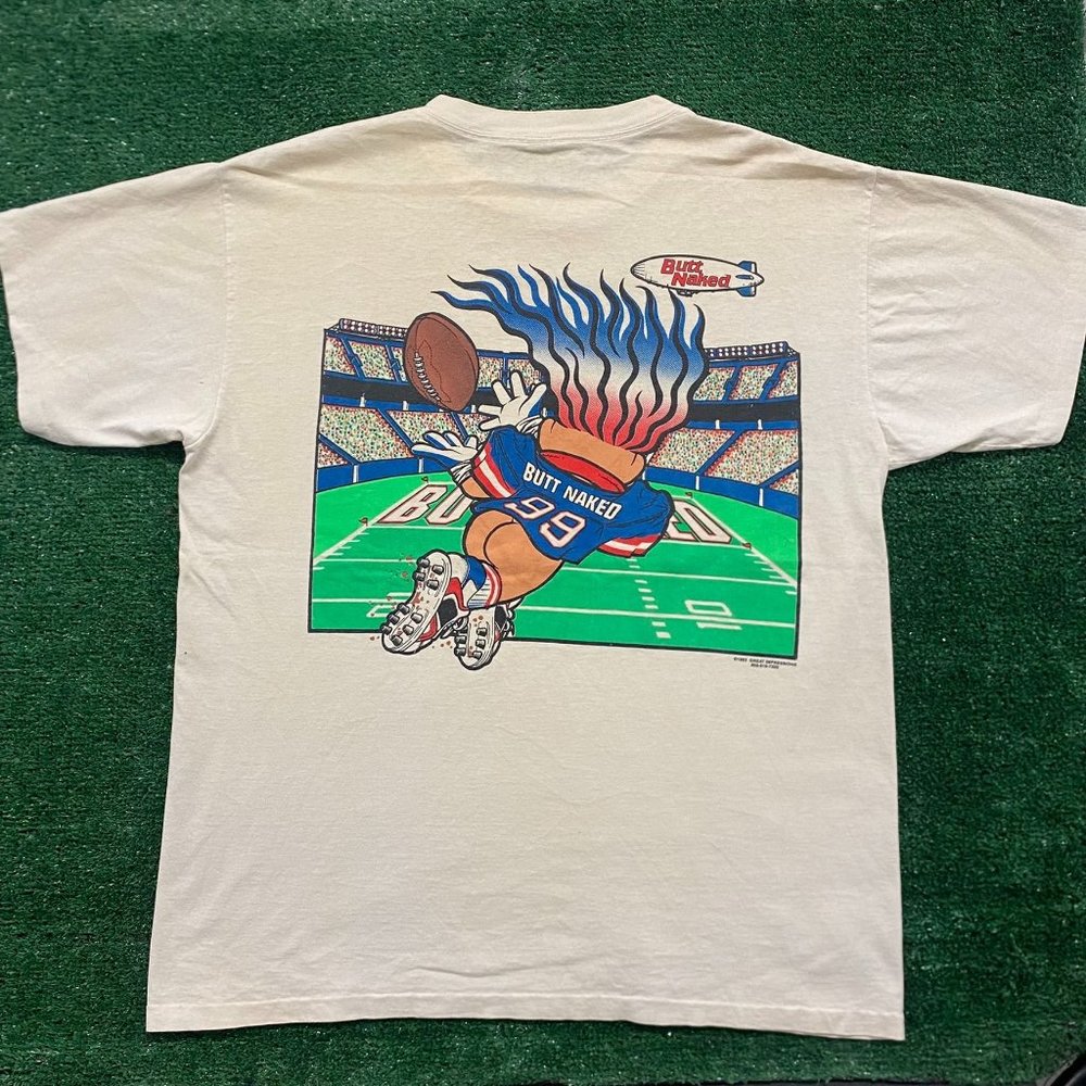 Vintage 90s Butt Naked Football Trolls Single Stitch T-Shirt